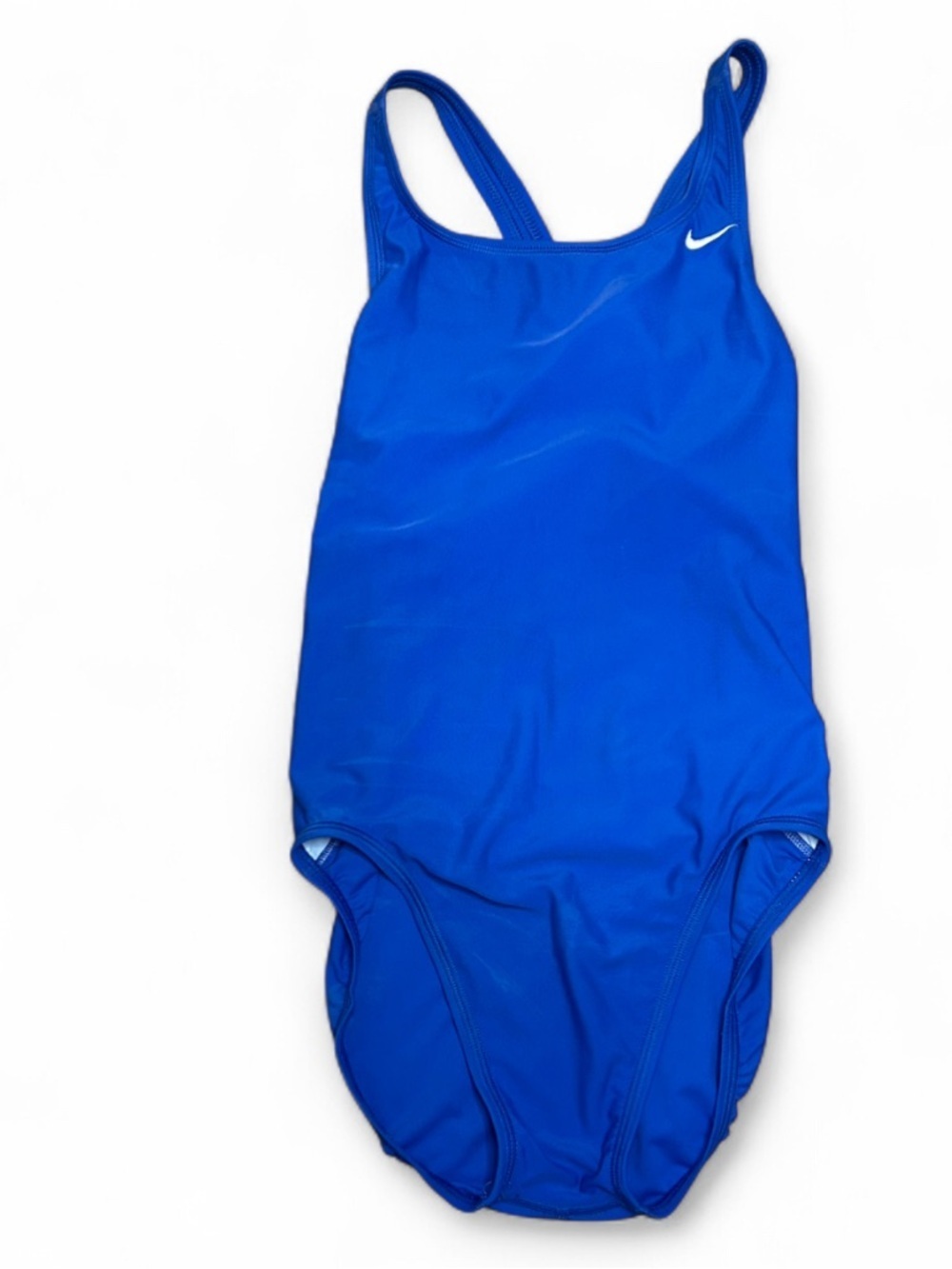 Nike One-Piece Swimsuit Size 8 Sporty Royal Blue Training Lap Swimming